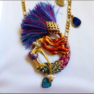 NWOT Betsy Johnson Geode Mermaid Necklace